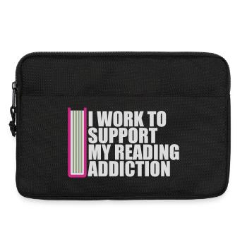 I Work To Support My Reading Addiction Books Logo - Laptop bag 13" - black - Front