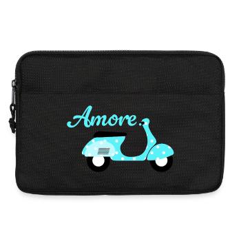 Roller Amore Italien Vintage Retro Dots Punkte Fan - Laptoptasche 13" - Schwarz - Vorne