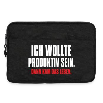 Ich wollte produktiv sein – Dann kam das Leben - Laptoptasche 13" - Schwarz - Vorne