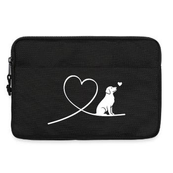 Golden Retriever Hund mit Herz Silhouette - Laptoptasche 13" - Schwarz - Vorne