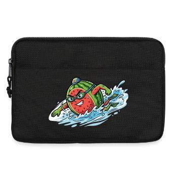 Éclaboussures de pastèque, ambiances de piscine d’été, mesdames - Sacoche pour ordinateur portable 13 pouces - noir - Devant