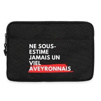 Ne Sous Estime Jamais Un Viel Aveyronnais T-Shi... - Sacoche pour ordinateur portable 13 pouces - noir - Devant