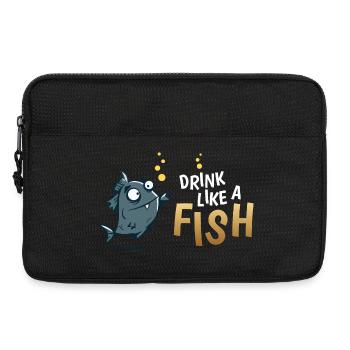 Trink wie ein Fisch Cartoonfisch - Laptoptasche 13" - Schwarz - Vorne
