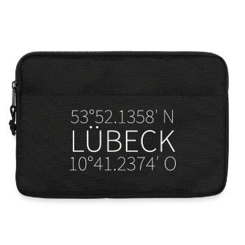 Lübeck Koordinaten Kartenprint - Laptoptasche 13" - Schwarz - Vorne