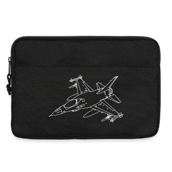 F-16 Viper / Kampf Falcon Jet-Jagdflugzeug / F16 - Laptoptasche 13" - Schwarz - Vorne