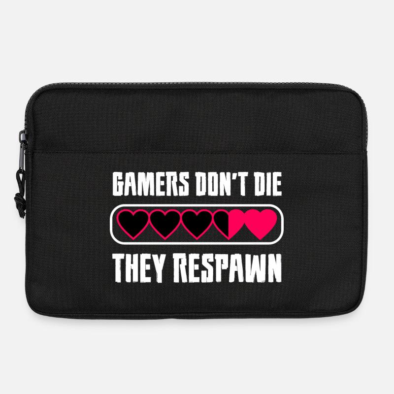 Gamers Dont Die They Respawn Spruch - Laptoptasche 13" - Schwarz
