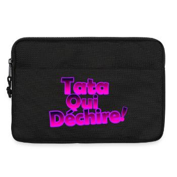 Tata Qui Déchire! Néon Rose 3D - Sacoche pour ordinateur portable 13 pouces - noir - Devant