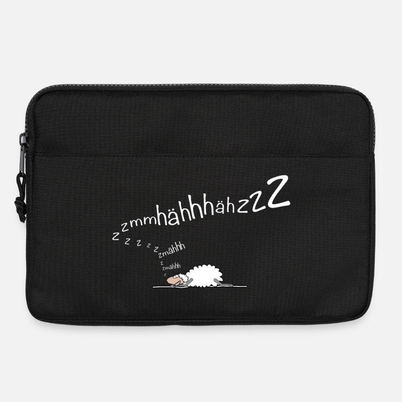 Schaf schläft - schnarcht - Wortspiel - Laptoptasche 13" - Schwarz