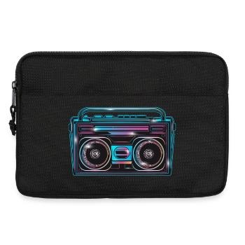 Kassetten Recorder im leuchtenden 80er Neon Look - Laptoptasche 13" - Schwarz - Vorne