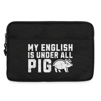 My English Is Under All Pig Illustration Denglish - Laptoptasche 13" - Schwarz - Vorne