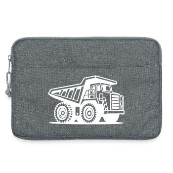 Industrieller Bergbau-LKW Silhouette Design - Laptoptasche 13" - Grau meliert - Vorne