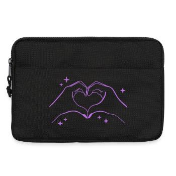 Illustration de mains en forme de cœur avec des étoiles - Sacoche pour ordinateur portable 13 pouces - noir - Devant