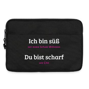 Süß mit Schuss Wahnsinn und Chili - Laptoptasche 13" - Schwarz - Vorne