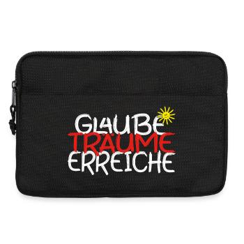 Glaube, Träume, Erreiche – Motivationsspruch - Laptoptasche 13" - Schwarz - Vorne