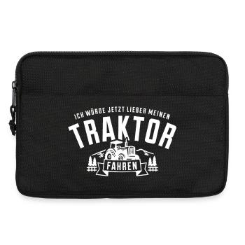 Je préfère conduire un tracteur maintenant - Sacoche pour ordinateur portable 13 pouces - noir - Devant