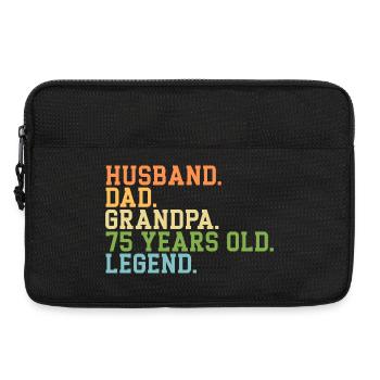 Husband Dad Grandpa 75 Years Old Legend - Laptop bag 13" - black - Front