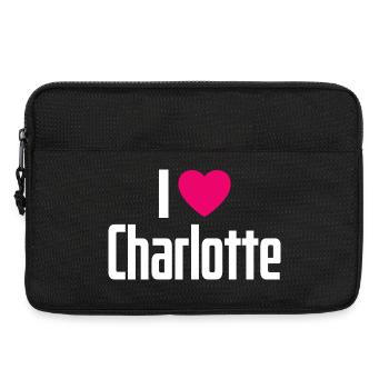 I Love Charlotte Pink Heart I Love Charlotte - Laptop bag 13" - black - Front