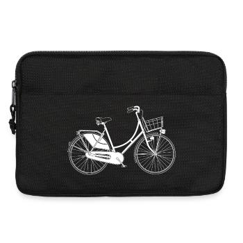 Illustration des lignes rétro de Holland Bicycle - Sacoche pour ordinateur portable 13 pouces - noir - Devant