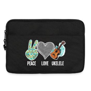Hawaiian Ukulele Uke Peace Love - Laptoptasche 13" - Schwarz - Vorne