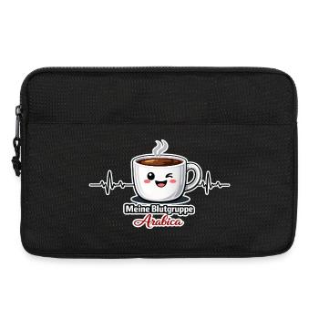 Meine Blutgruppe Arabica-Kaffeetrinker Spruch - Laptoptasche 13" - Schwarz - Vorne