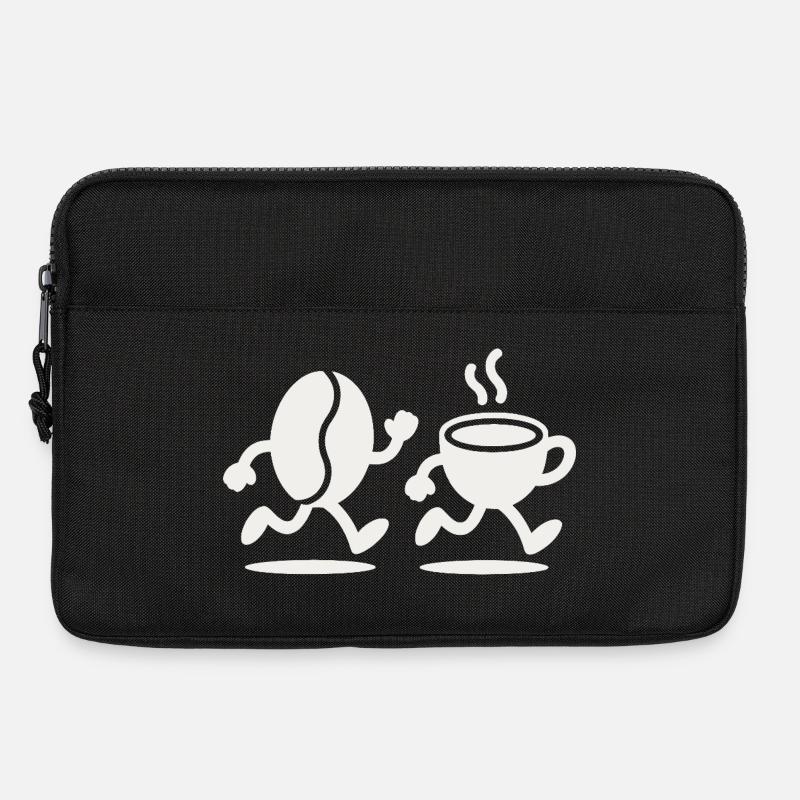 Koffein-Sprint: Bean & Cup Run - Laptoptasche 13" - Schwarz