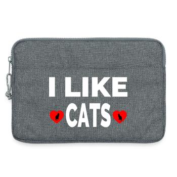 Katzen - Laptoptasche 13" - Grau meliert - Vorne