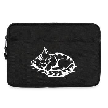 schlafende Katze weiß - Laptoptasche 13" - Schwarz - Vorne
