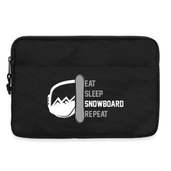 Snowboarding Snowboarder Eat sleep snowboard  - Laptop bag 13" - black - Front