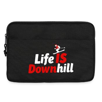 Life is Downhill Skiing Winter Sports Mountains - Laptop bag 13" - black - Front