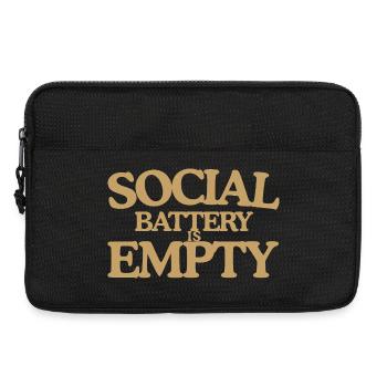 Social Battery est vide, Rétro Dicton, Design - Sacoche pour ordinateur portable 13 pouces - noir - Devant