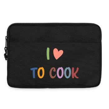 J’adore cuisiner des lettres colorées Mignonne gourmet - Sacoche pour ordinateur portable 13 pouces - noir - Devant