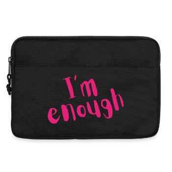 Ich bin genug – fette rosa Botschaft - Laptoptasche 13" - Schwarz - Vorne