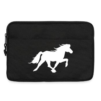 Cheval islandais sportif dans le pass de course - Sacoche pour ordinateur portable 13 pouces - noir - Devant