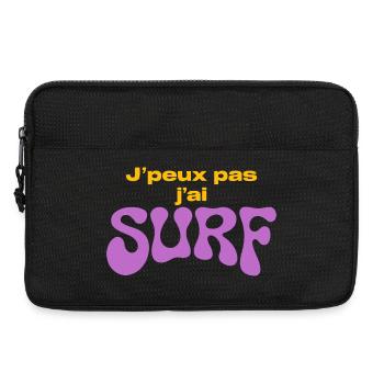 J'ai Surf Violet — Humour surfeur - Sacoche pour ordinateur portable 13 pouces - noir - Devant
