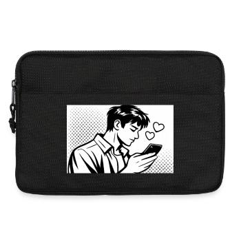 Homme amoureux - Sacoche pour ordinateur portable 13 pouces - noir - Devant