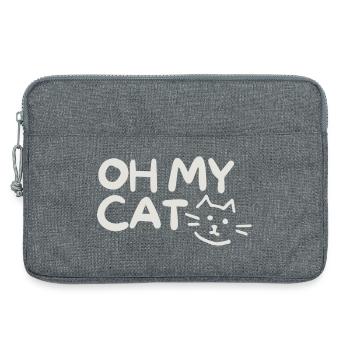Blague humoristique sur le chat avec un style écrit à la main - Sacoche pour ordinateur portable 13 pouces - gris chiné - Devant