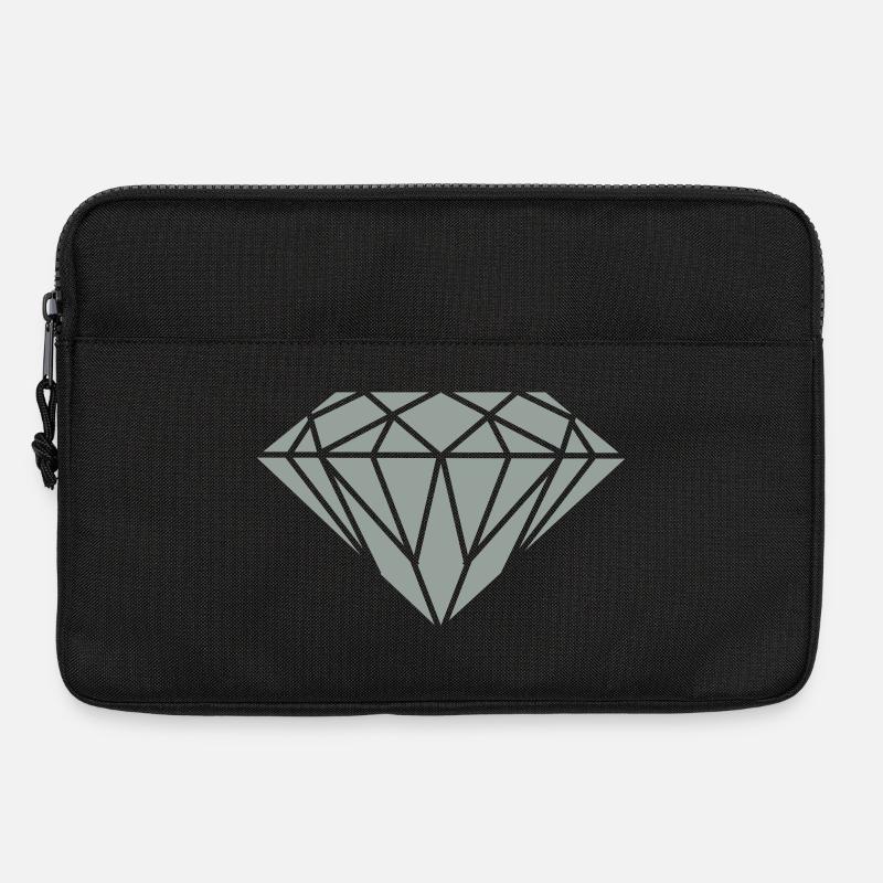 Geometrischer Diamant Linienkunst - Laptoptasche 13" - Schwarz