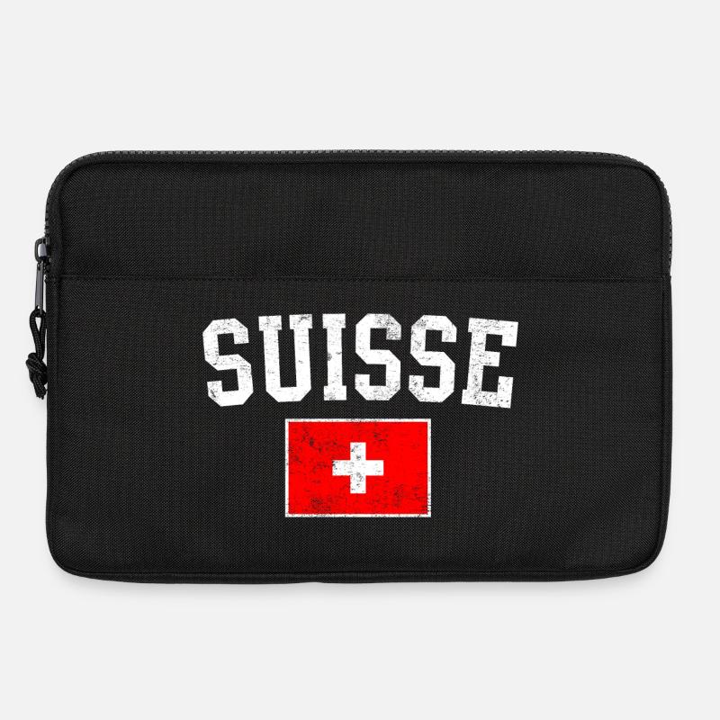Suisse Bold Flag Typography - Laptop bag 13" - black