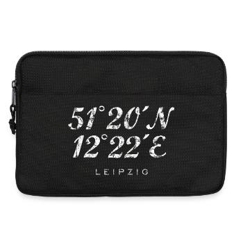 Leipzig Koordinaten (Vintage/Weiß) - Laptoptasche 13" - Schwarz - Vorne