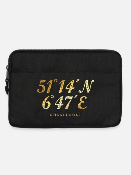 Düsseldorfer Koordinaten von Düsseldorf - Laptoptasche 13" - Schwarz