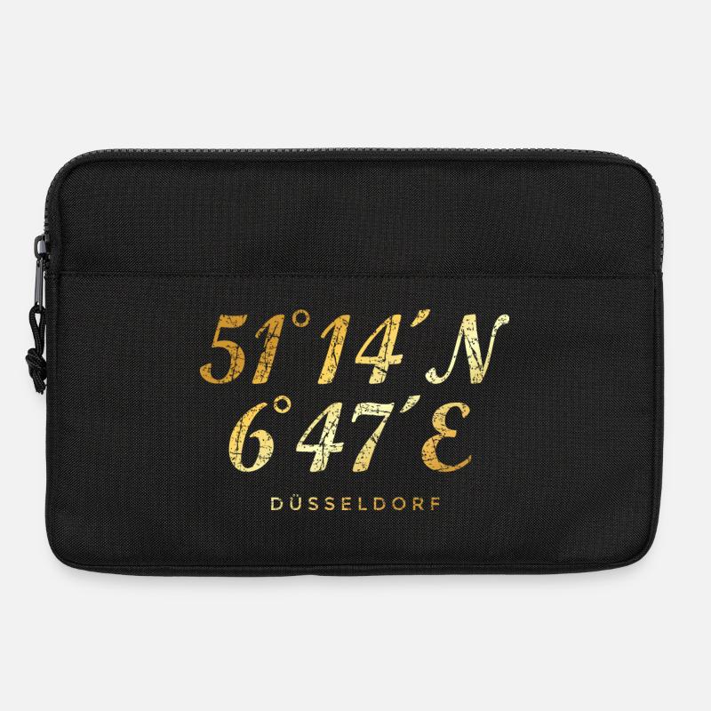 Düsseldorfer Koordinaten von Düsseldorf - Laptoptasche 13" - Schwarz