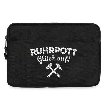 Ruhrpott Glück Auf Ruhrgebiet (Vintage/Weiß) - Laptoptasche 13" - Schwarz - Vorne