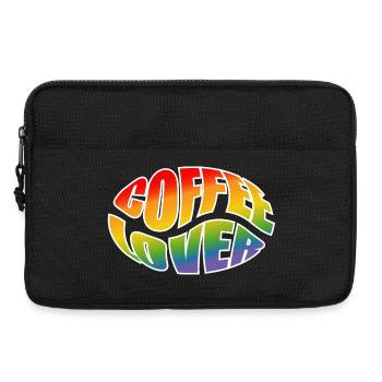 Coffee bean coffee lover rainbow black shirt - Laptop bag 13" - black - Front