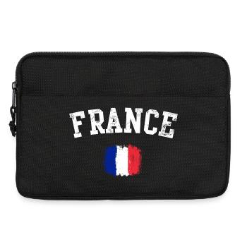France Brushed Flag Emblem - Laptop bag 13" - black - Front