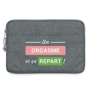 Un orgasme et ça repart ! - Sacoche pour ordinateur portable 13 pouces - gris chiné - Devant