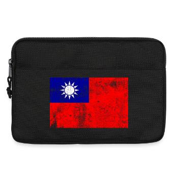 Drapeau de Taïwan Drapeau Grunge Rétro Vintage - Sacoche pour ordinateur portable 13 pouces - noir - Devant