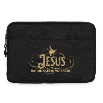 Jesus Lebensverändert Vintage Stil - Laptoptasche 13" - Schwarz - Vorne