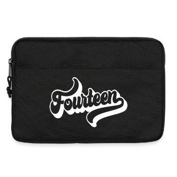 Quatorze 14e anniversaire garçons filles 14 ans - Sacoche pour ordinateur portable 13 pouces - noir - Devant