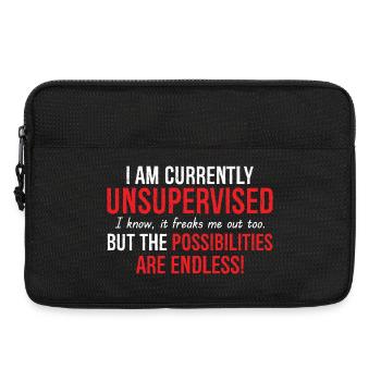Ich bin derzeit unbeaufsichtigt - Laptoptasche 13" - Schwarz - Vorne