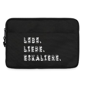 lebe liebe eskaliere fun potschertes lebn party - Laptoptasche 13" - Schwarz - Vorne